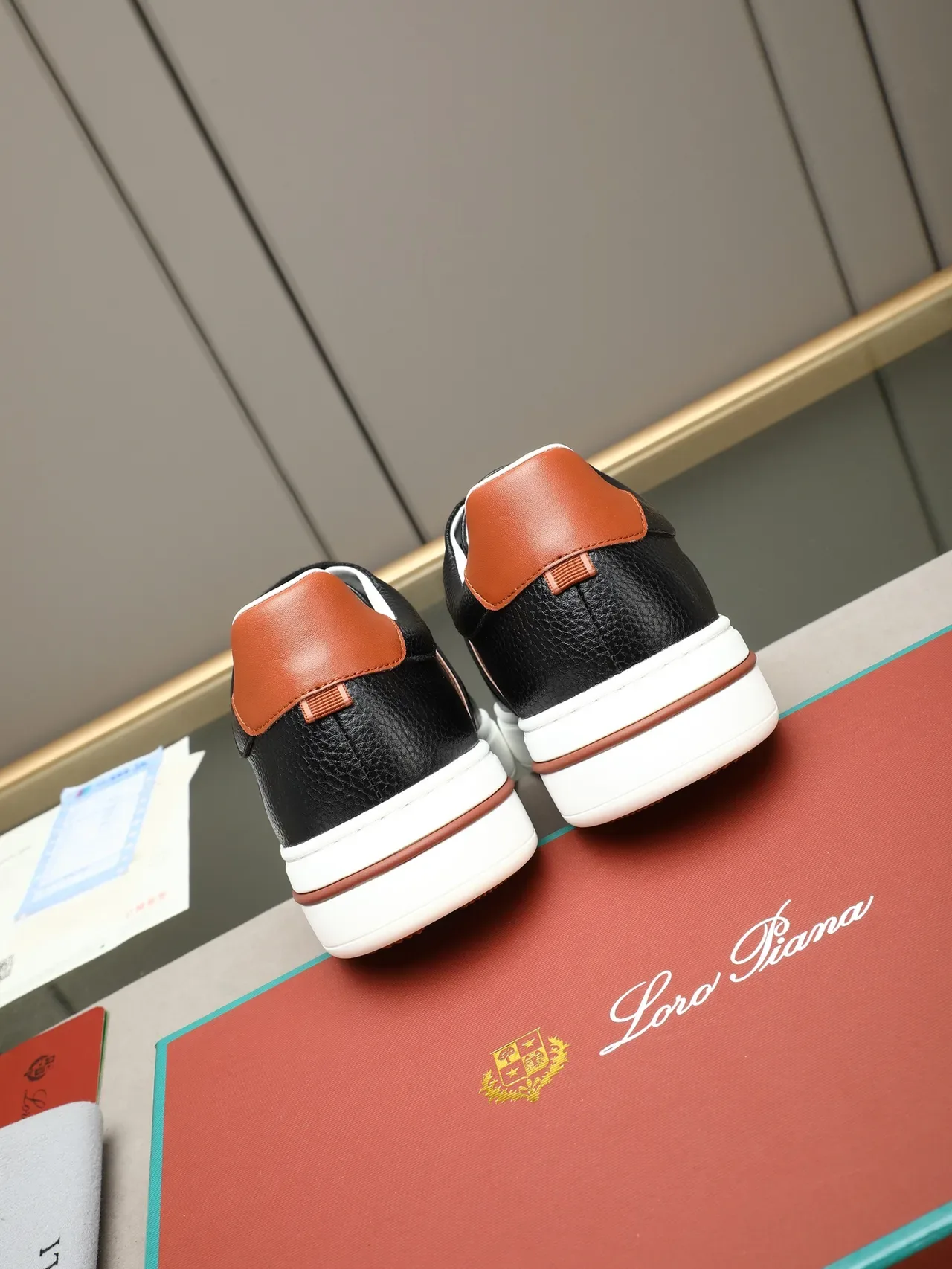 Black and Brown Leather Platform Sneaker 4