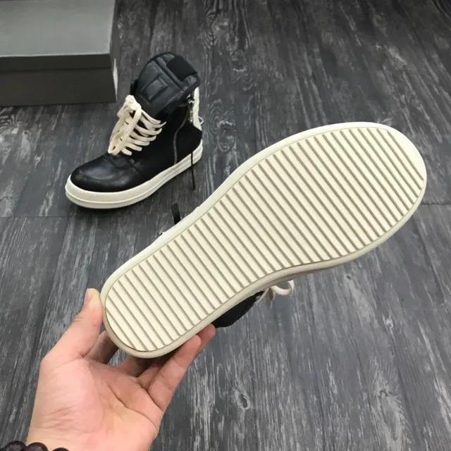 Sneakers lifestyle plateforme haute avec zip noir et crème 2