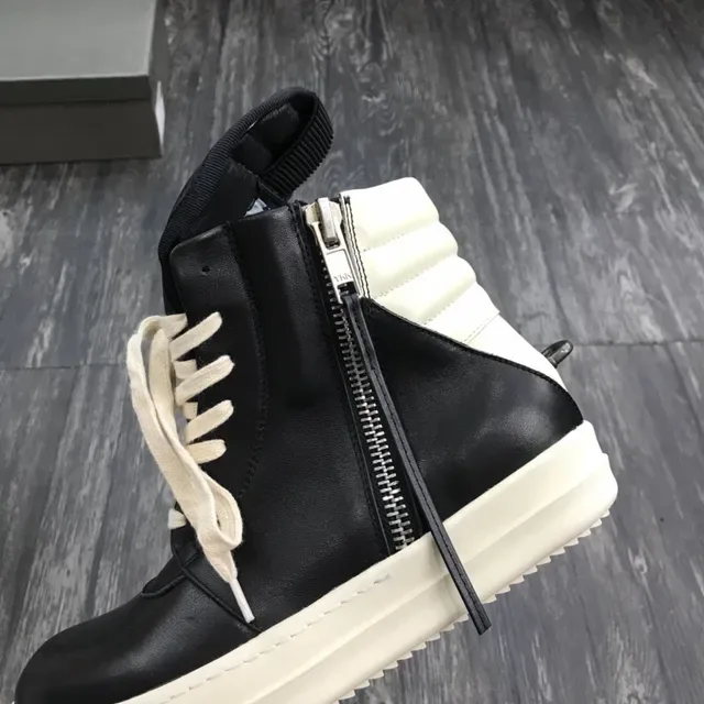 Sneakers lifestyle plateforme haute avec zip noir et crème 5