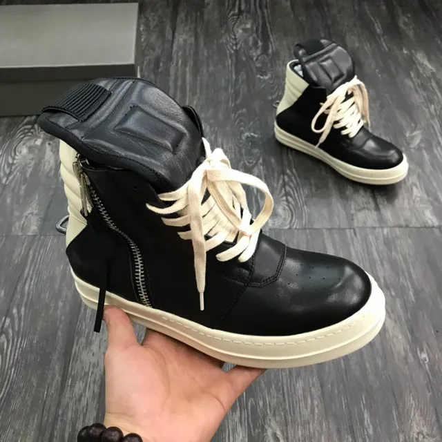 Sneakers lifestyle plateforme haute avec zip noir et crème 7