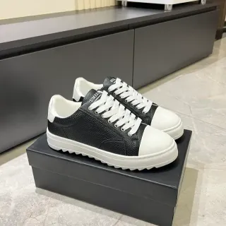 Black and White Cap-Toe Platform Lifestyle Sneakers