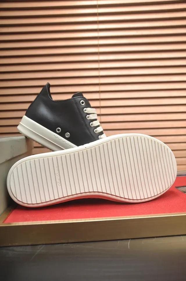 Black and White High-Top Platform Leather Sneaker 3
