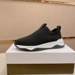 Black and White Slip-On Knit Sneaker