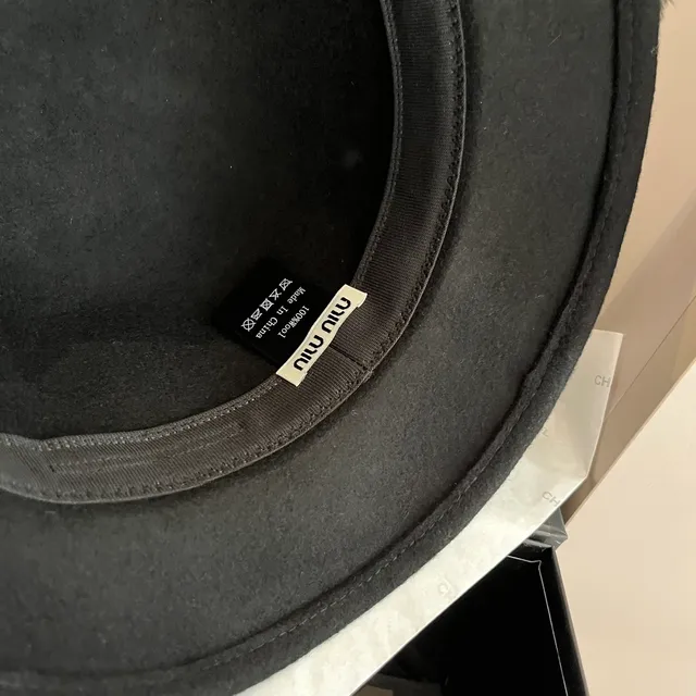 Noir Beige Feutre Construction Accent Plume Fedora 8