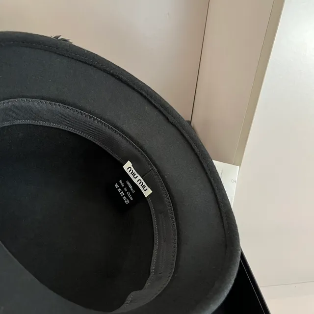 Noir Beige Feutre Construction Accent Plume Fedora 9