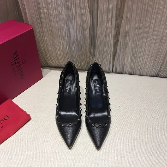 Black Beige Pointed Toe Heel Stiletto 6