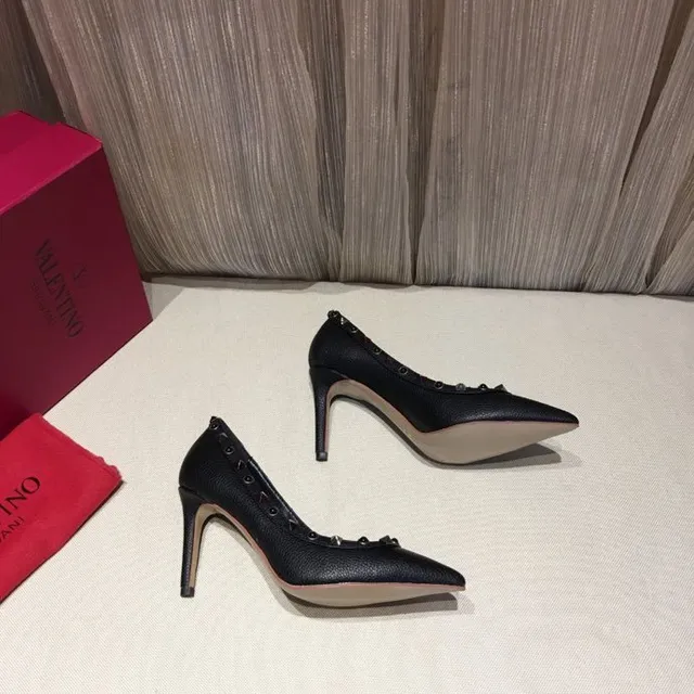Black Beige Pointed Toe Heel Stiletto 8