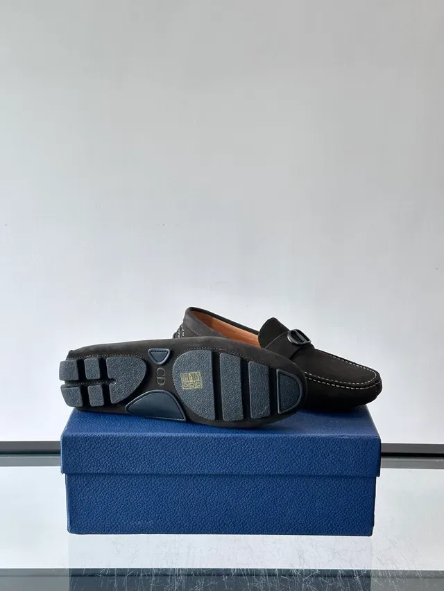 Black Beige Suede Buckle Strap Loafer 2