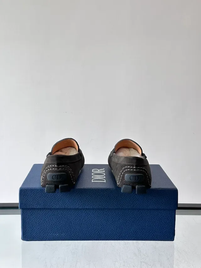 Black Beige Suede Buckle Strap Loafer 3