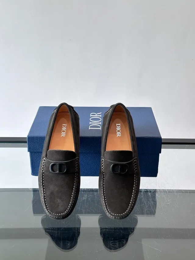 Black Beige Suede Buckle Strap Loafer 4