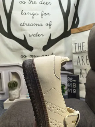 Black Beige Suede-Like Upper Cream Lining Mary Jane Shoes 3
