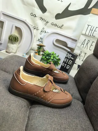 Black Beige Suede-Like Upper Cream Lining Mary Jane Shoes 19