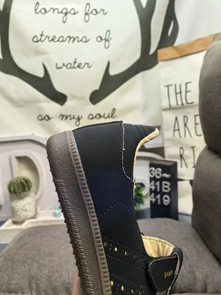 Black Beige Suede-Like Upper Cream Lining Mary Jane Shoes 23