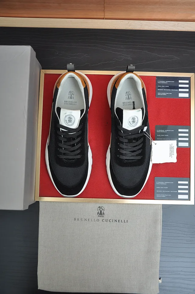 Black Brown Mixed-Material Upper Sculpted Midsole Chunky Sneakers 5