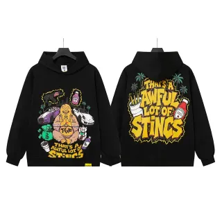 Black Oversized Graphic Print Hoodie by Generic — hoodies supplier, yupoo album photo