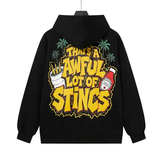 Black Oversized Graphic Print Hoodie 3