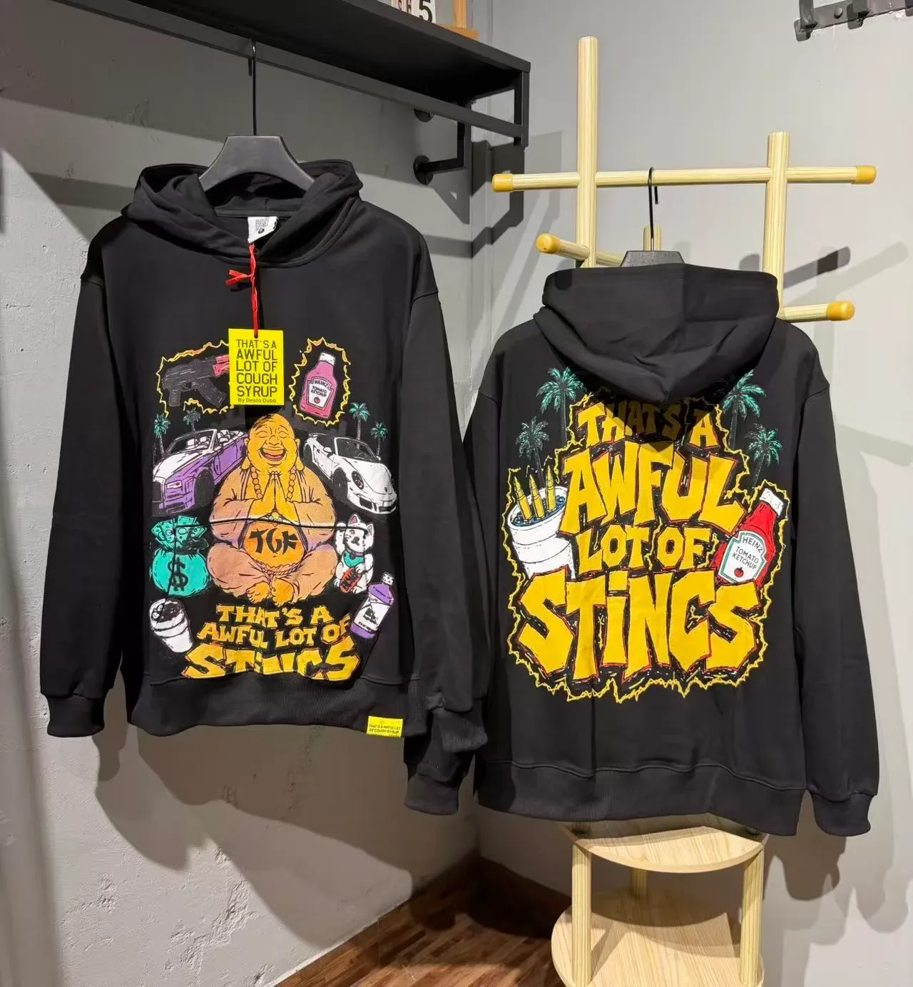 Black Oversized Graphic Print Hoodie 4