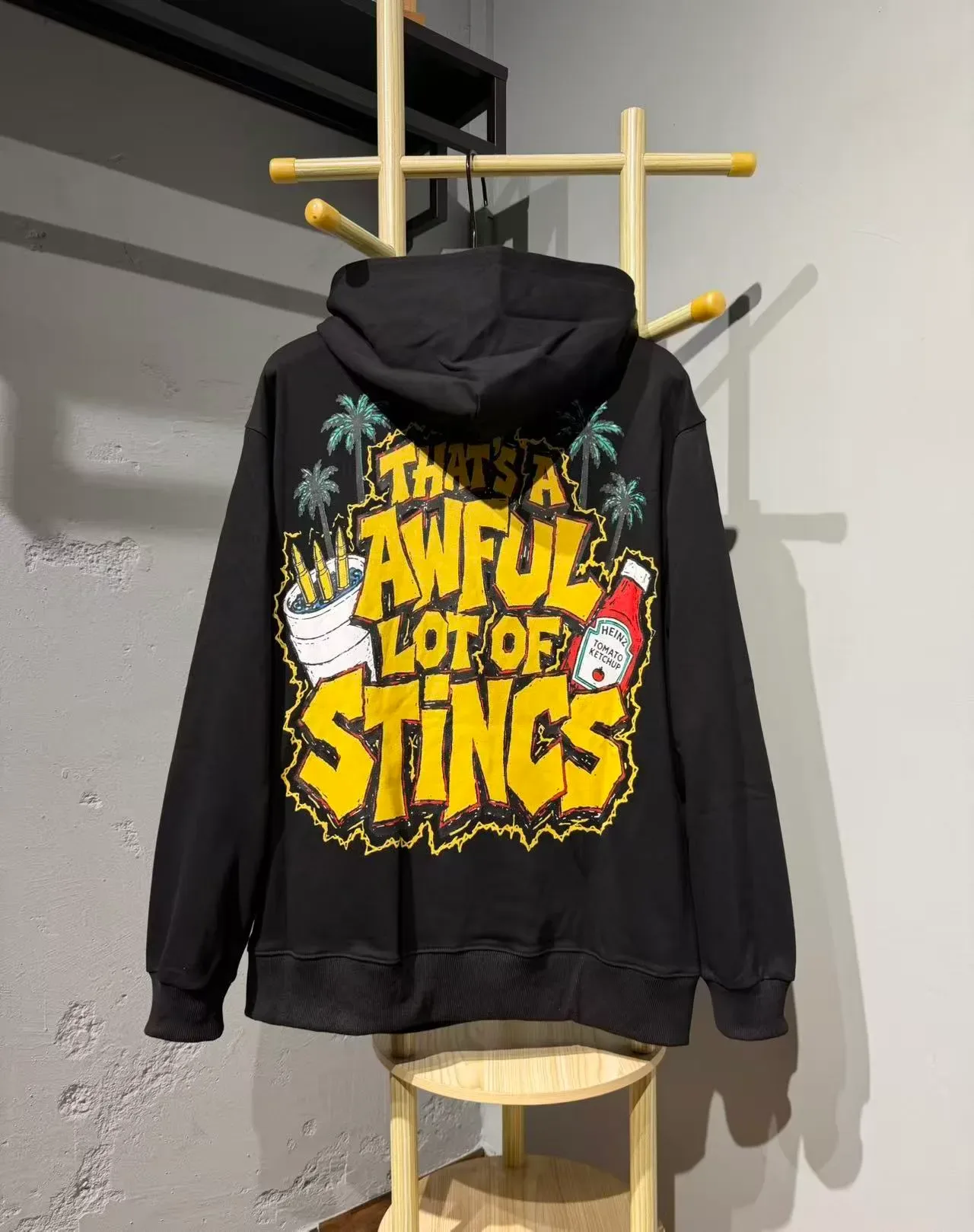 Black Oversized Graphic Print Hoodie 6
