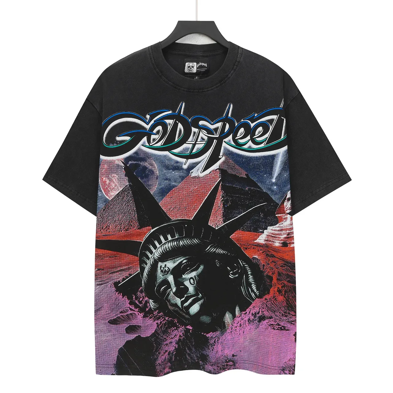 Black Oversized Graphic Print T-Shirt 2