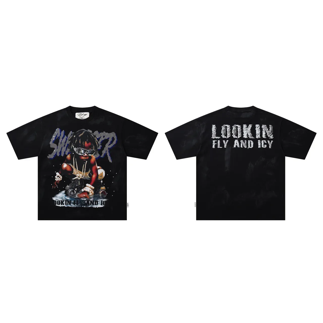 Black Oversized Graphic Print T-Shirt 3