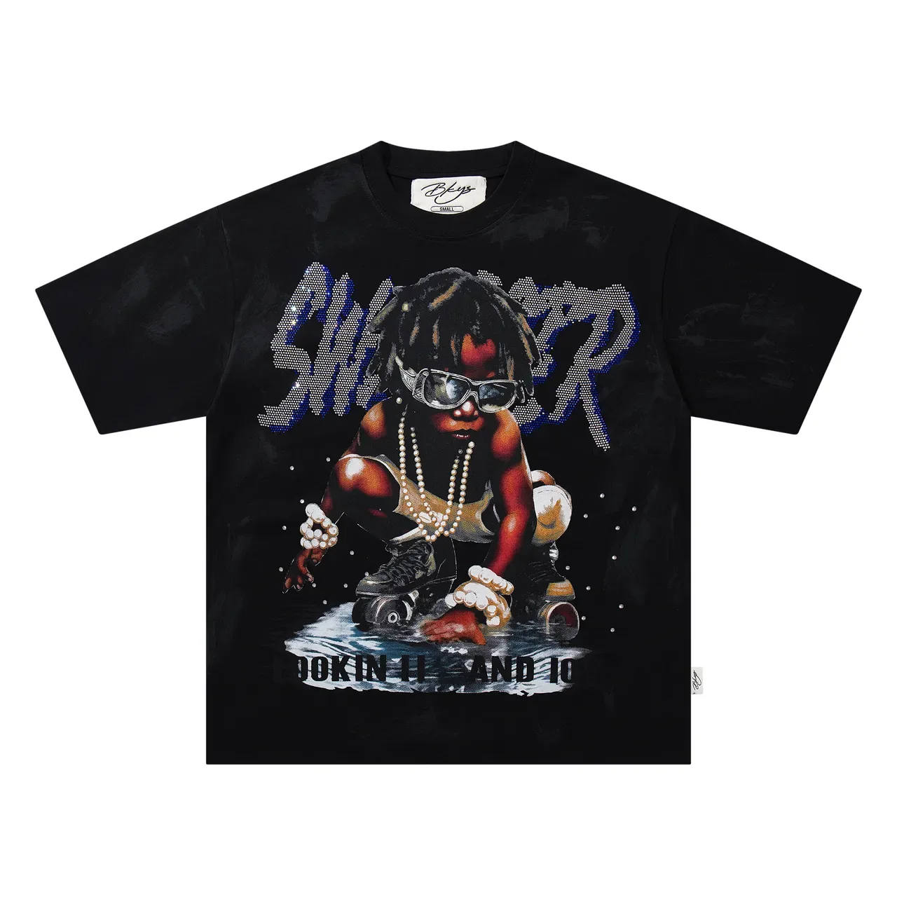 Black Oversized Graphic Print T-Shirt 4