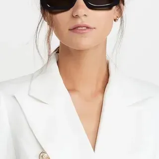 نظارات شمسية إطار مستطيل أسود oversized
