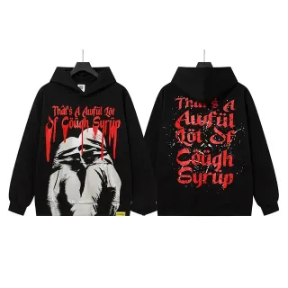 Black Red Graphic-Print Oversized Fit Hoodie — hoodies & fleece wholesale supplier photo