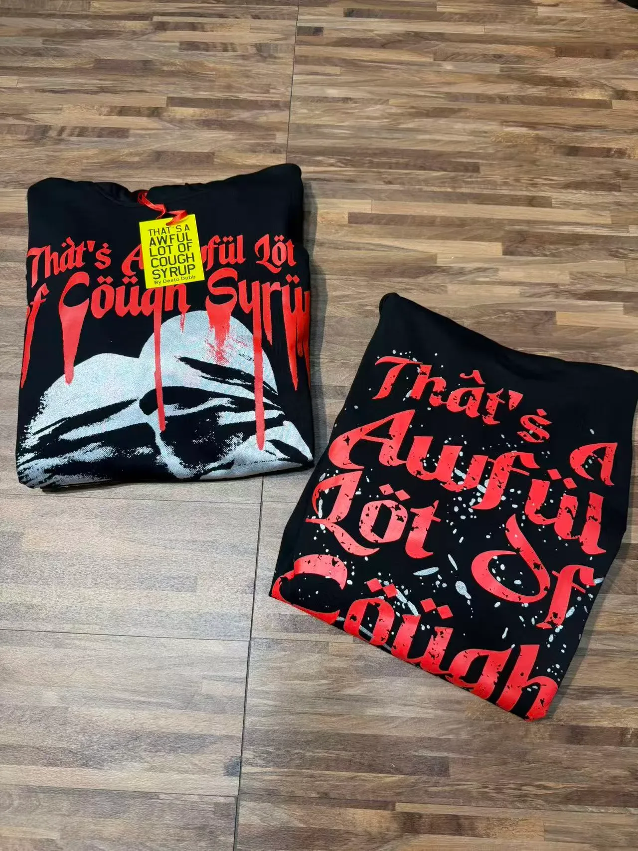 Black Red Graphic-Print Oversized Fit Hoodie 7