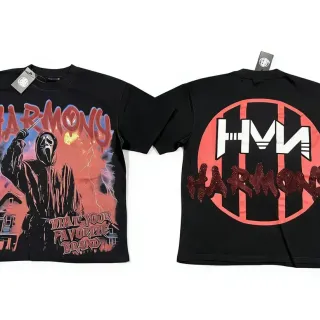 T-shirt oversize imprimé graphique noir et rouge