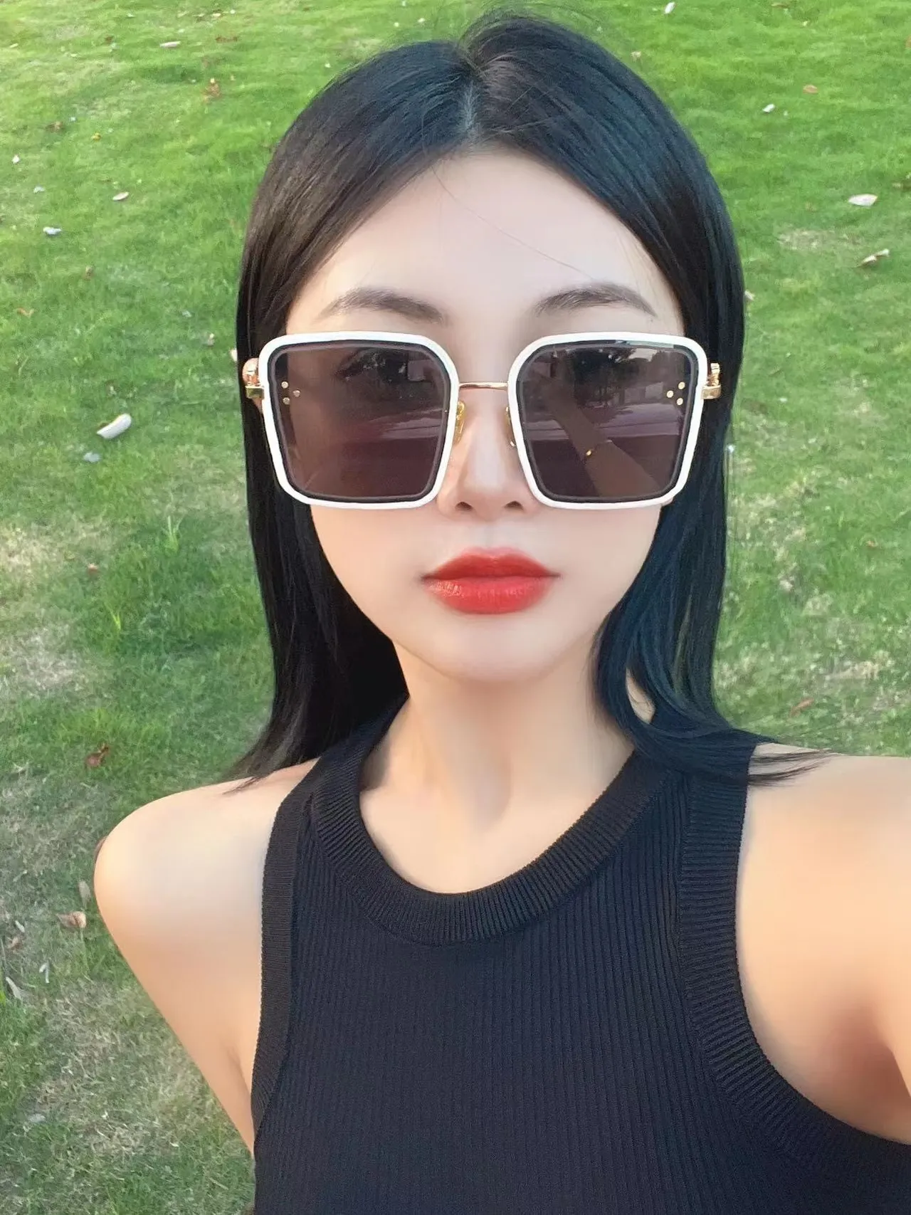 Black Silver Oversized Square Frame Thick Front Optical Glasses 2