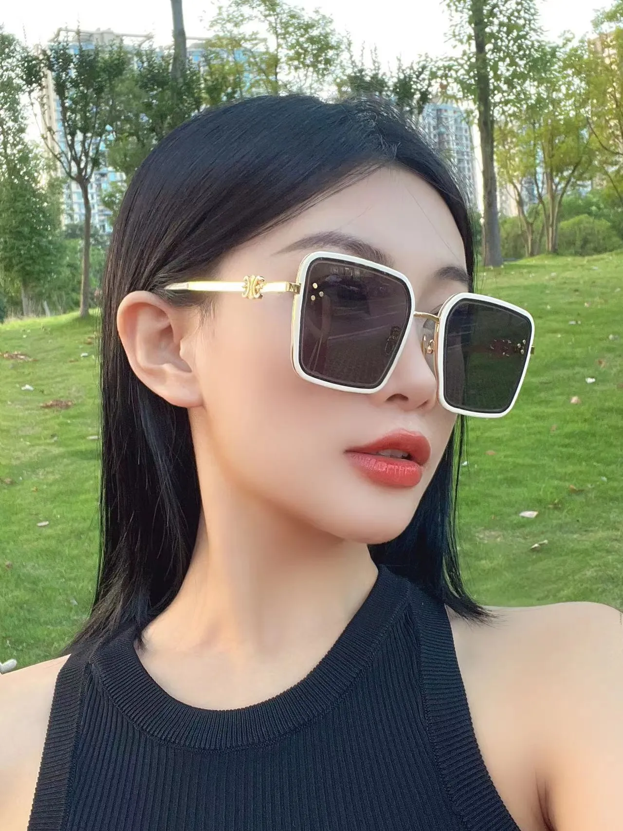 Black Silver Oversized Square Frame Thick Front Optical Glasses 3