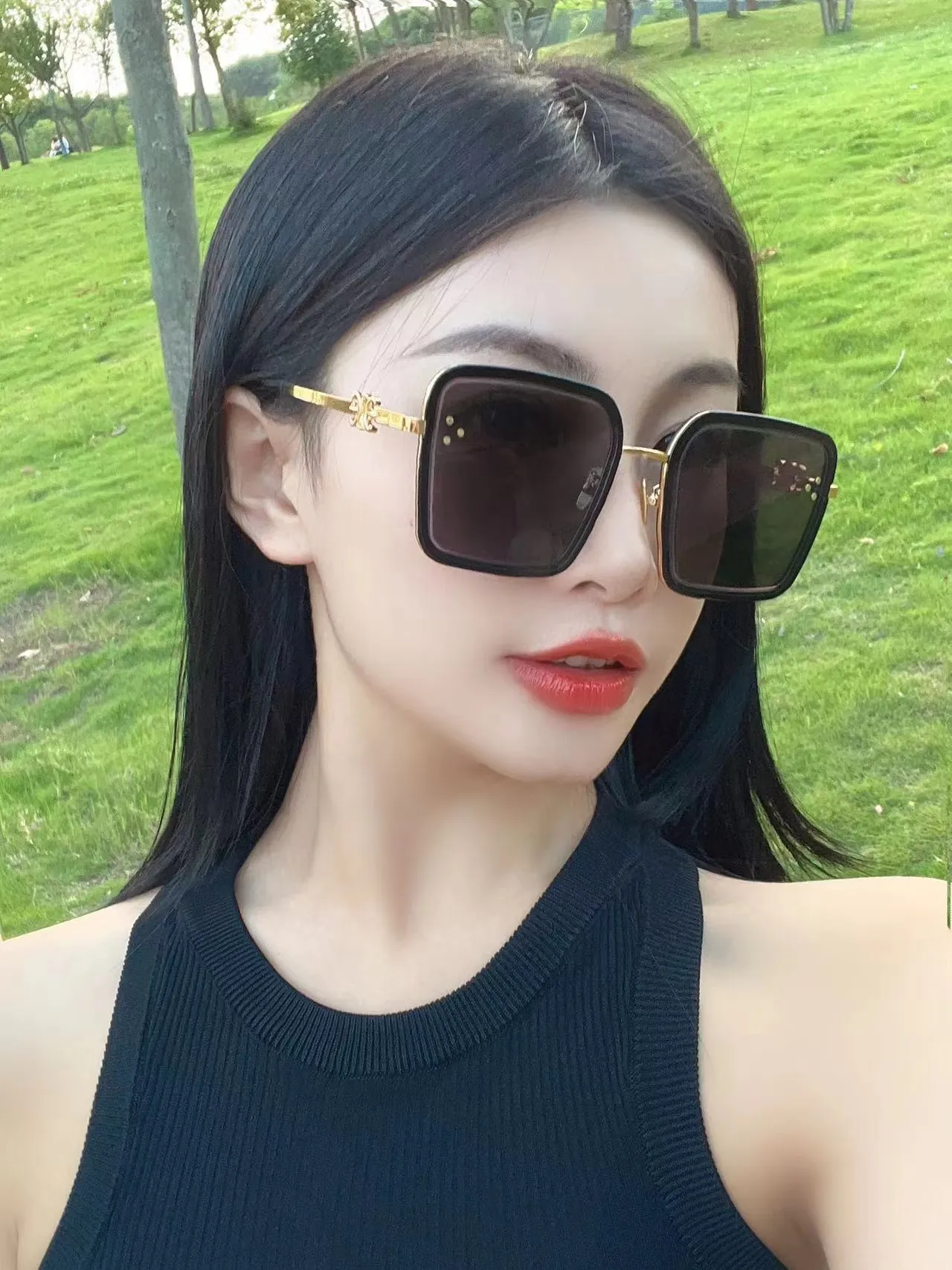 Black Silver Oversized Square Frame Thick Front Optical Glasses 7