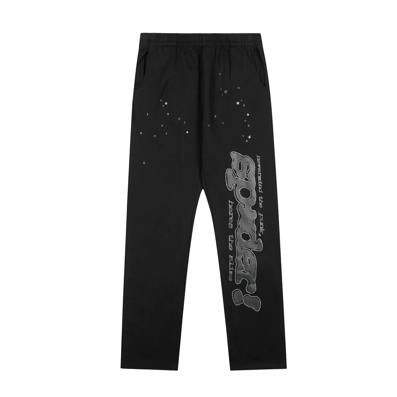 Tracksuit oversized preto com gráfico de teia de aranha hoodie e sweatpants 4