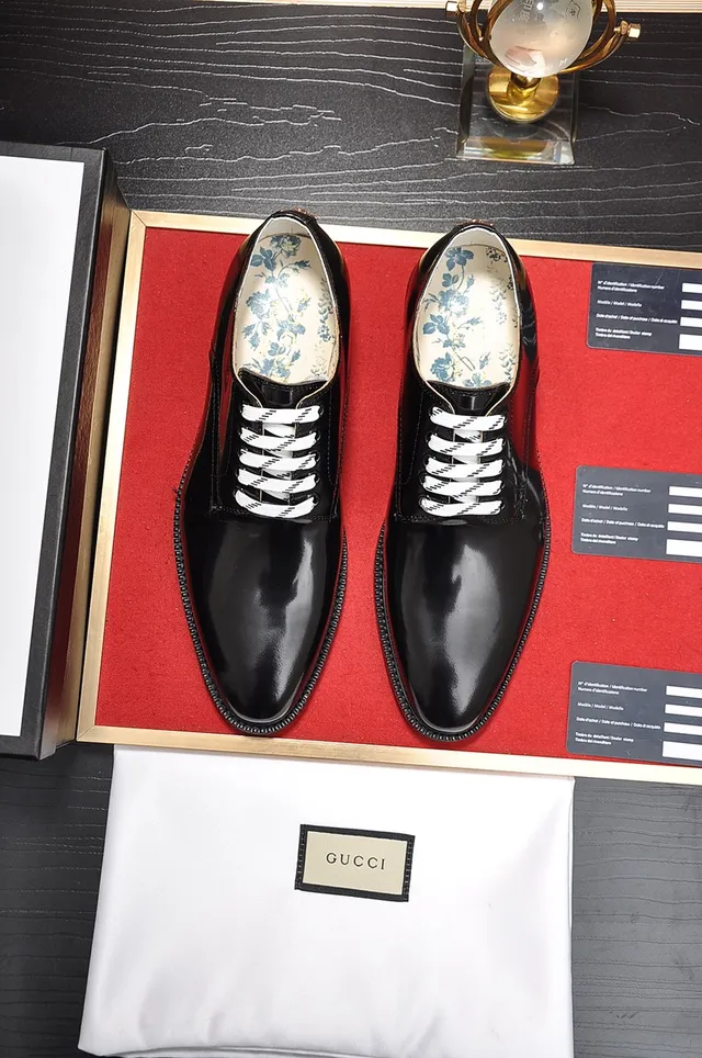Black White Glossy Patent Leather Cap Toe Oxford Shoes 5