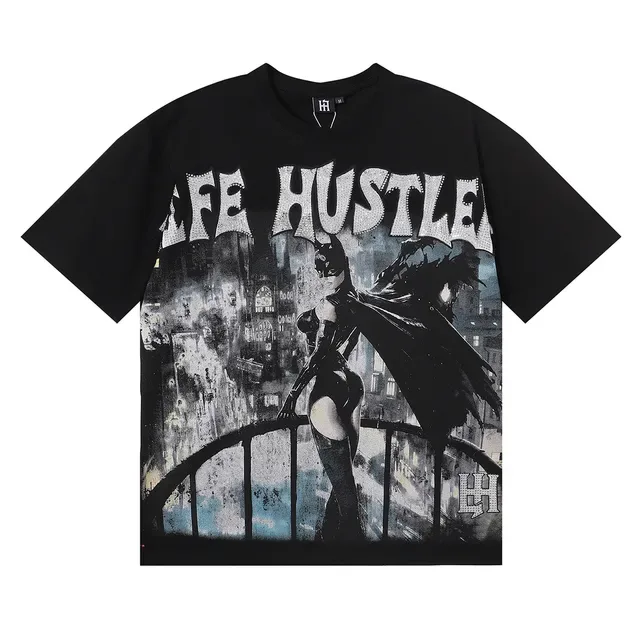Black White Graphic Print Distressed Typography Top 3