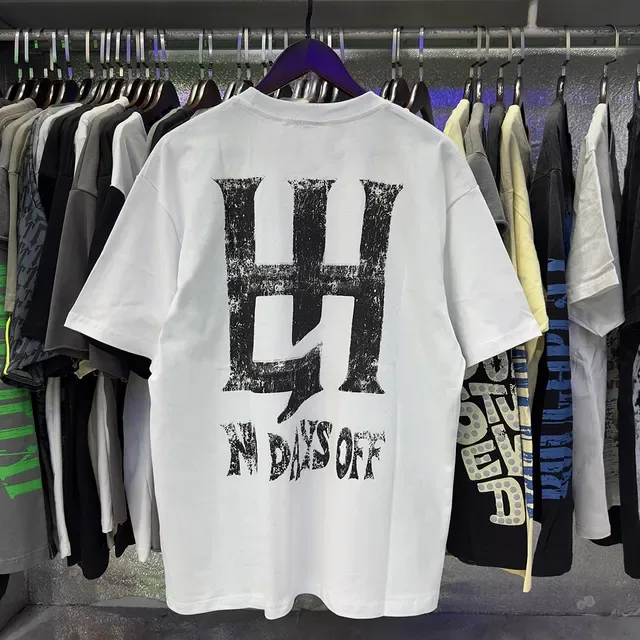 Black White Graphic Print Distressed Typography Top 9