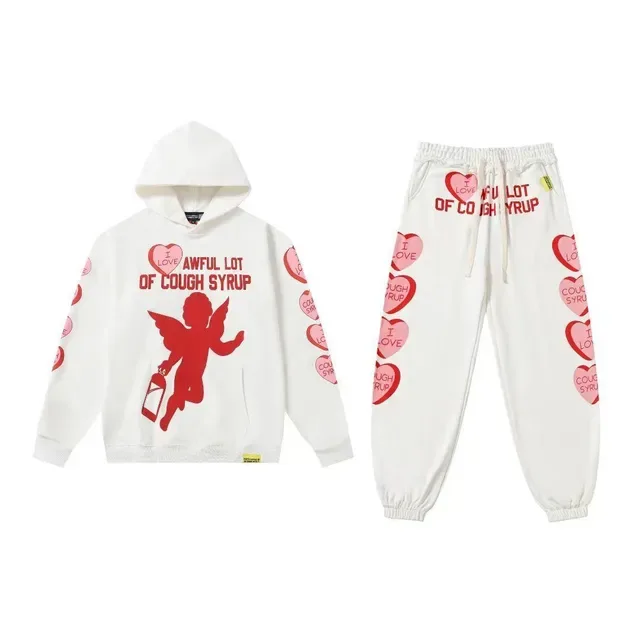 Black White Graphic-Print Oversized Fit Hoodie 5