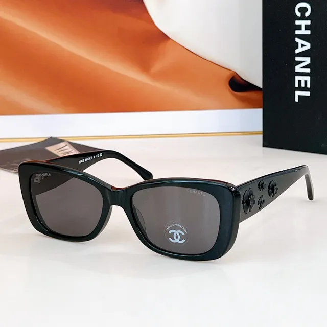Black White Rectangular Silhouette Acetate Frame Sunglasses 2