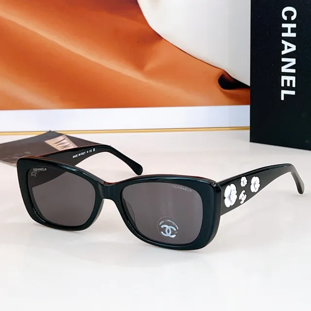 Black White Rectangular Silhouette Acetate Frame Sunglasses 5