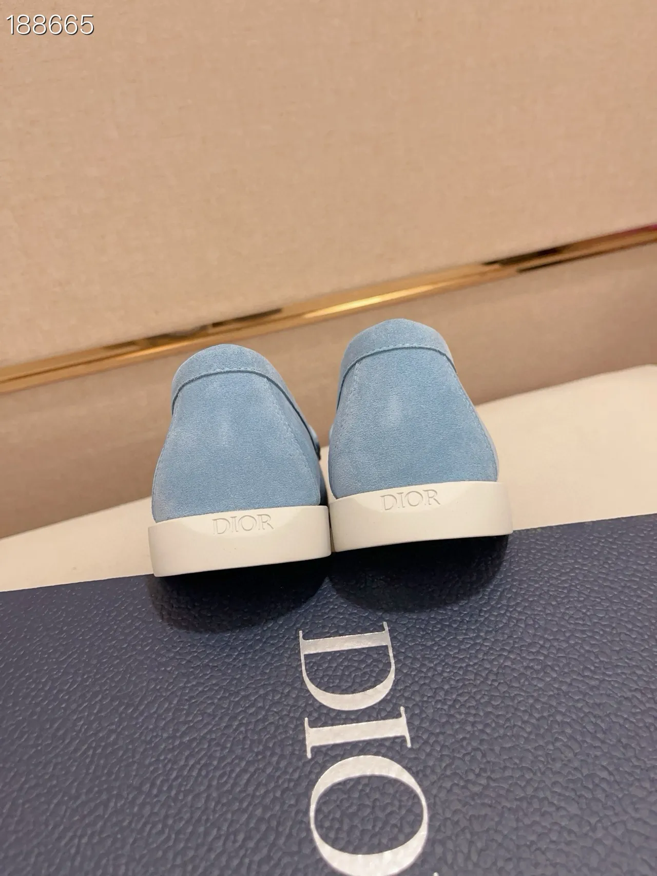 Blue White Suede Upper Two-Tone Design Loafer 2