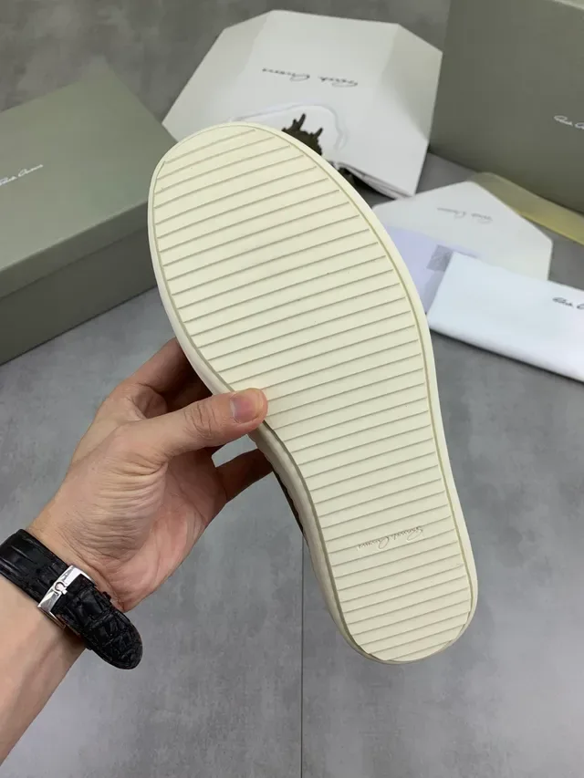 Brown Beige Suede Upper Contrast White Side Panel Sneakers 2