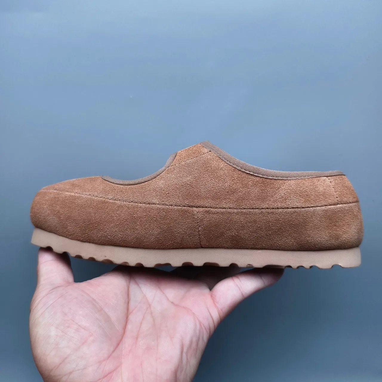 Brown Beige Suede Upper Shearling-Lined Interior Mary Jane Shoes 7