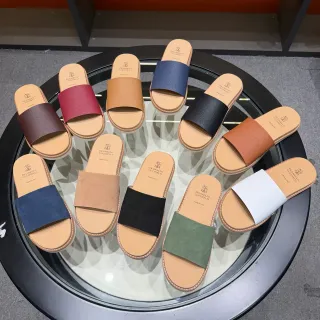 Brunello Cucinelli Zapatillas de Piel con Correa Única
