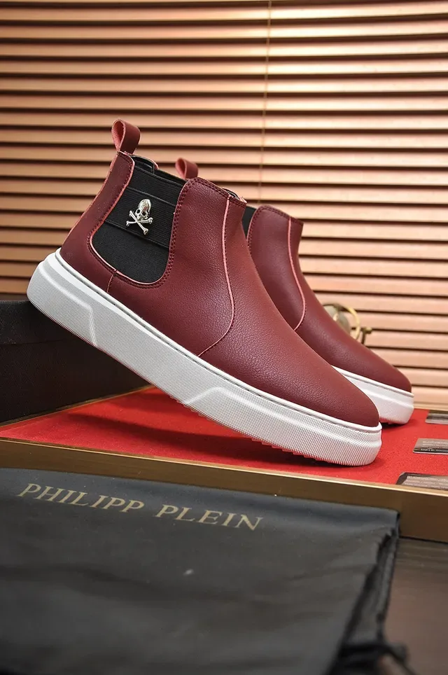 Burgundy Black Leather Upper Elastic Side Gussets Chelsea Boots 8