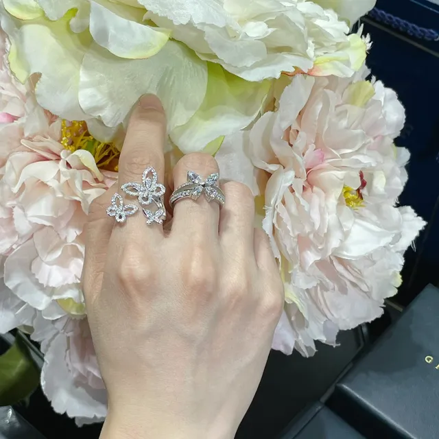 Butterfly Motif Marquise and Pear-Cut Stone Ring 8