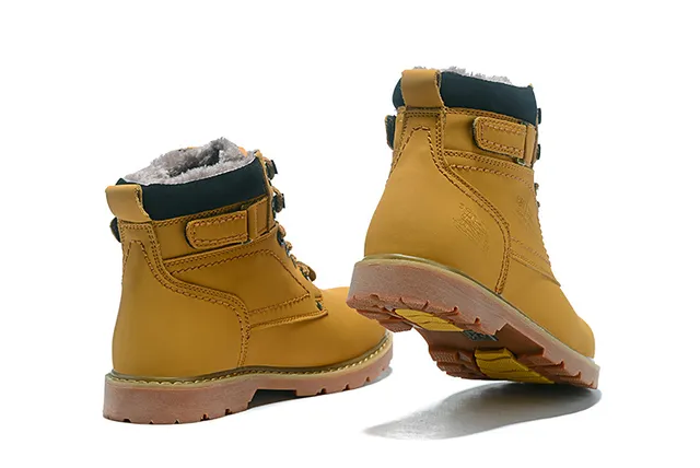 CAT Marron Noir Tan Cuir Col rembourré Bottes de travail 8