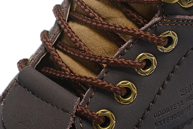 CAT Marron Noir Tan Cuir Col rembourré Bottes de travail 18