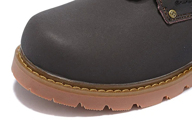 CAT Marron Noir Tan Cuir Col rembourré Bottes de travail 19