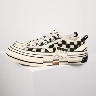 Checkerboard Shearling-Lined Platform Sneakers