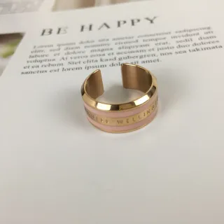 Daniel Wellington خاتم كلاسيكي بإيناميل وردي وذهبي
